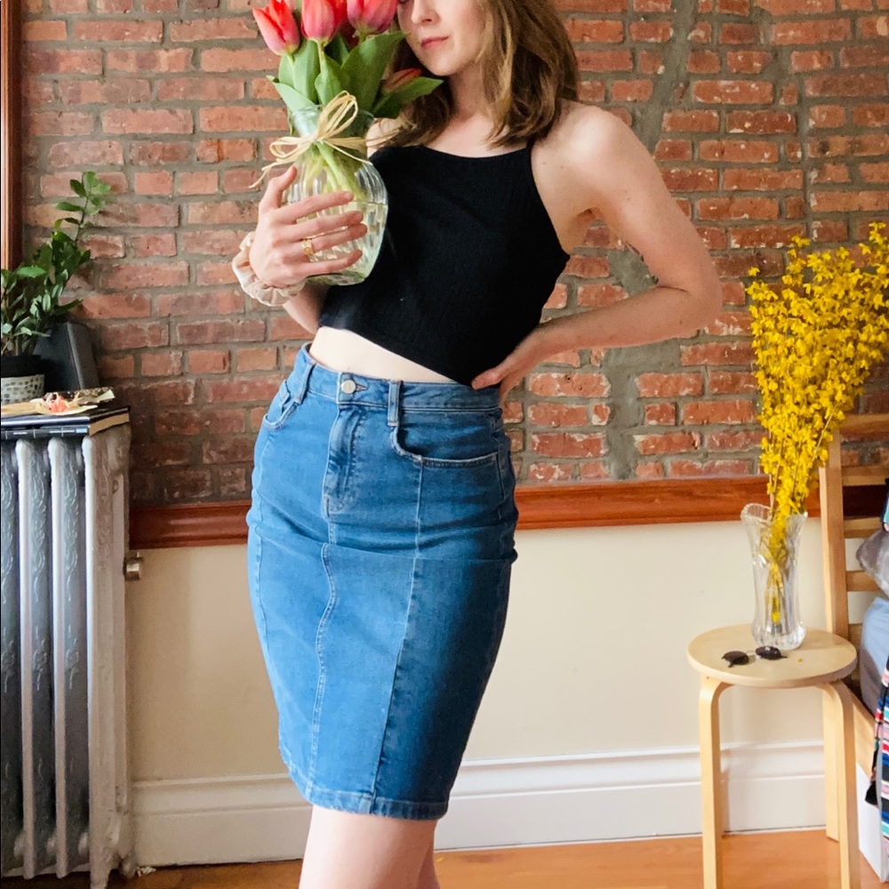Denim Pencil Skirt